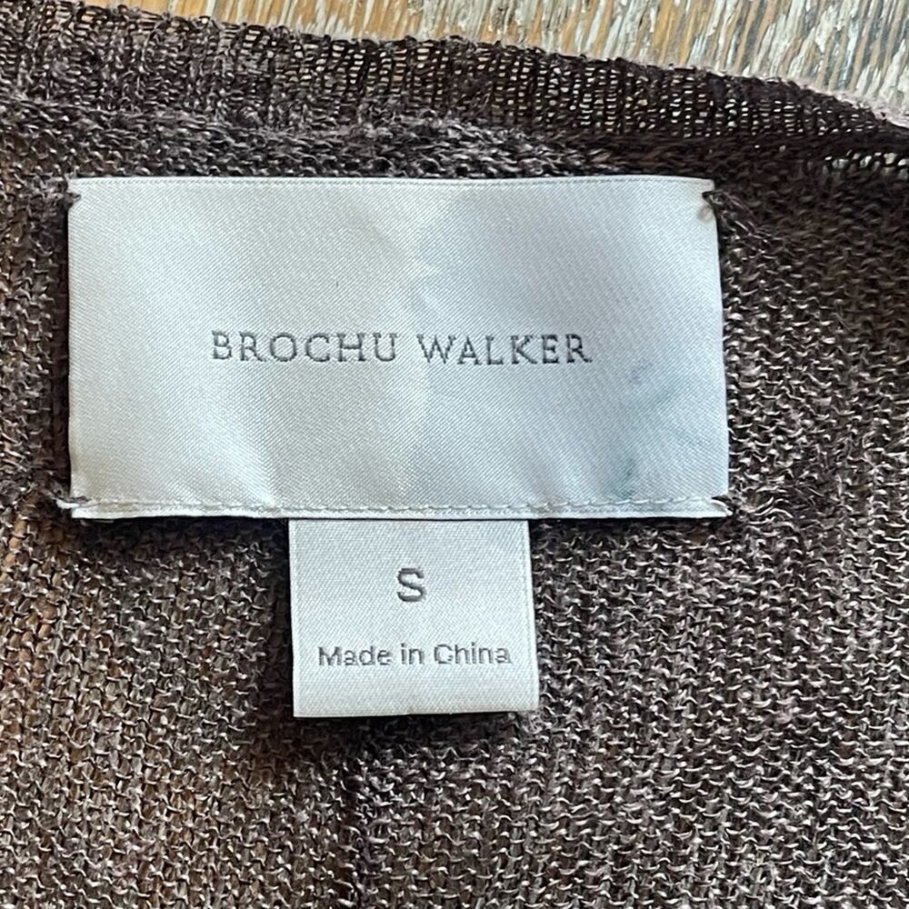 Brochu Walker Taupe Linen Blend Swimsuit Cover, Resort, Beach, Vacation S - Picture 10 of 10
